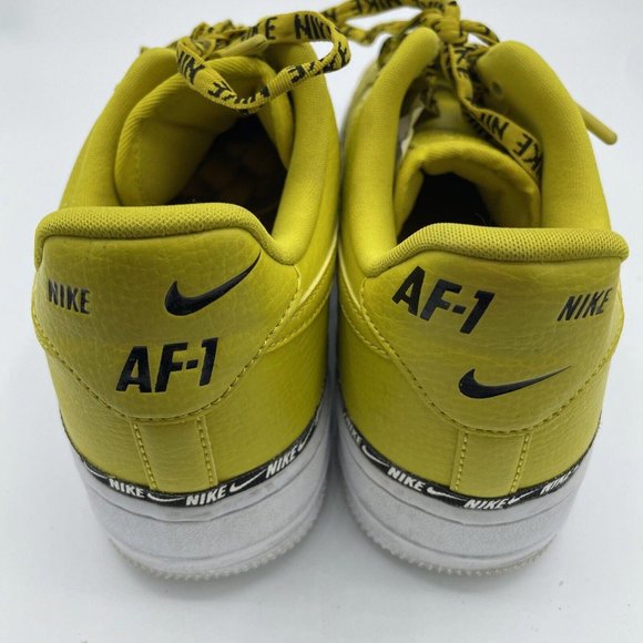 NIKE Women's Air Force 1 Low SE Premium OVERBRANDING in BRIGHT CITRON sz  9-VGUC - Picture 9 of 15